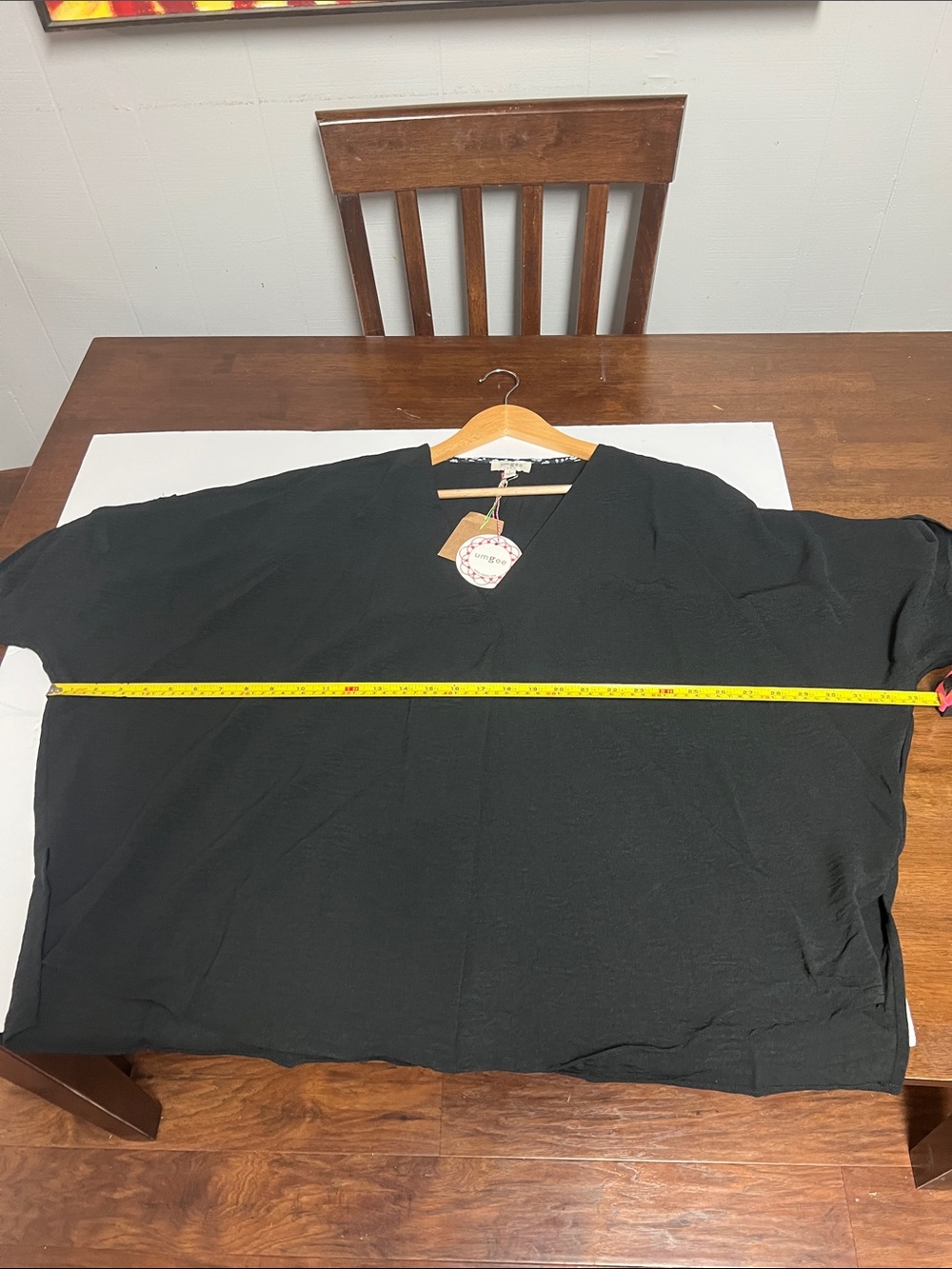 NWT Umgee Black V-Neck Tunic Top Large - Picture 11 of 14
